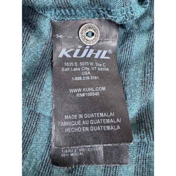 Kuhl Women's Medium Green Striped Long Sleeve Roll Tab Casual Outdoor Top - Picture 10 of 12